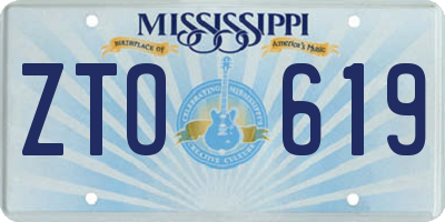 MS license plate ZTO619