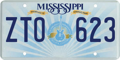 MS license plate ZTO623
