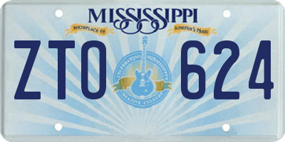 MS license plate ZTO624