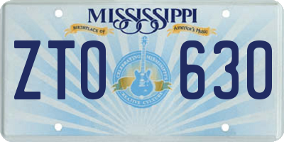 MS license plate ZTO630