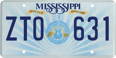 MS license plate ZTO631