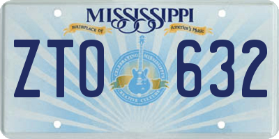 MS license plate ZTO632
