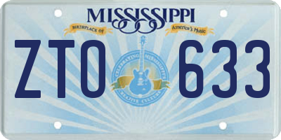 MS license plate ZTO633