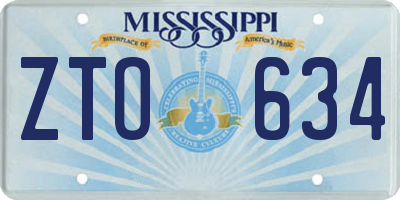 MS license plate ZTO634
