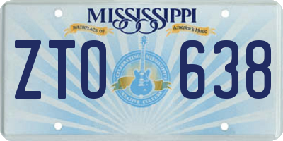 MS license plate ZTO638