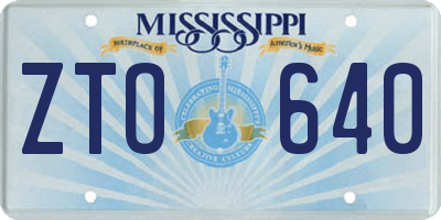 MS license plate ZTO640