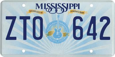 MS license plate ZTO642