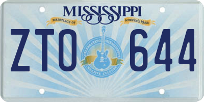 MS license plate ZTO644