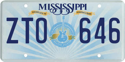 MS license plate ZTO646