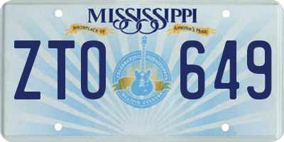 MS license plate ZTO649