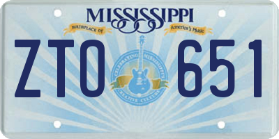 MS license plate ZTO651