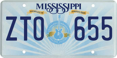MS license plate ZTO655