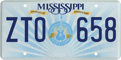 MS license plate ZTO658