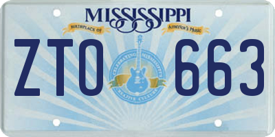 MS license plate ZTO663