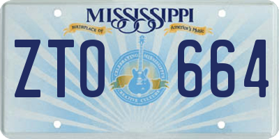 MS license plate ZTO664
