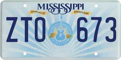 MS license plate ZTO673