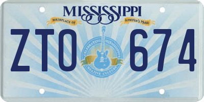 MS license plate ZTO674