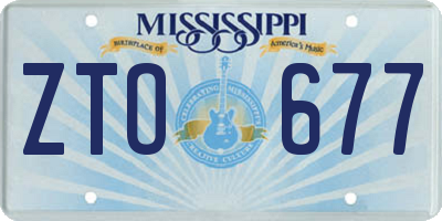 MS license plate ZTO677