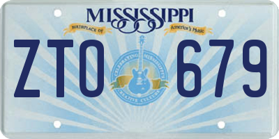 MS license plate ZTO679