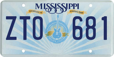 MS license plate ZTO681