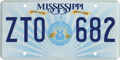 MS license plate ZTO682