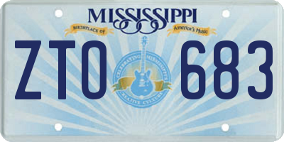 MS license plate ZTO683