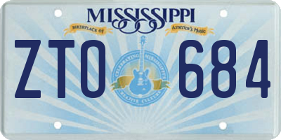 MS license plate ZTO684