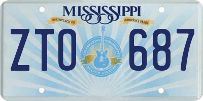 MS license plate ZTO687
