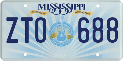 MS license plate ZTO688