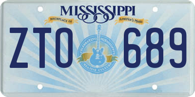 MS license plate ZTO689
