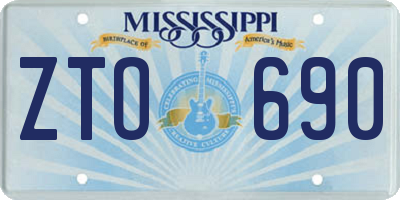 MS license plate ZTO690