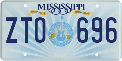 MS license plate ZTO696