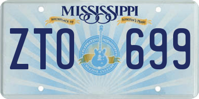 MS license plate ZTO699