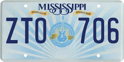 MS license plate ZTO706