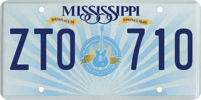 MS license plate ZTO710