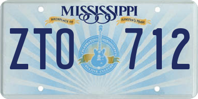 MS license plate ZTO712