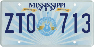 MS license plate ZTO713