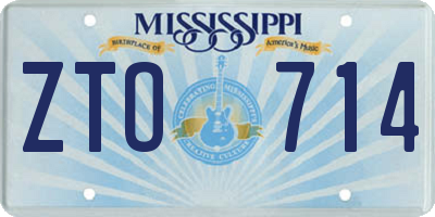 MS license plate ZTO714