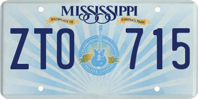 MS license plate ZTO715