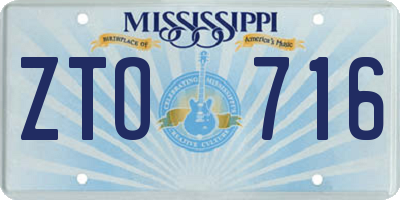 MS license plate ZTO716