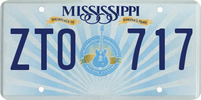 MS license plate ZTO717