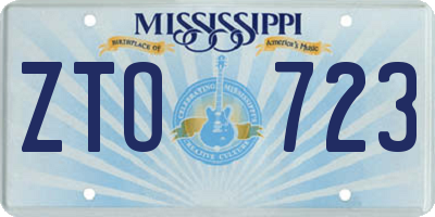 MS license plate ZTO723