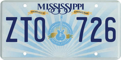 MS license plate ZTO726