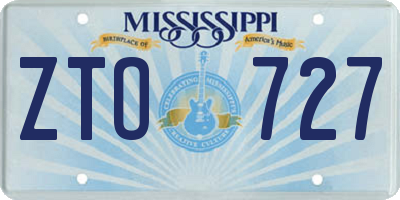 MS license plate ZTO727