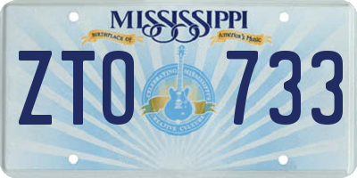 MS license plate ZTO733