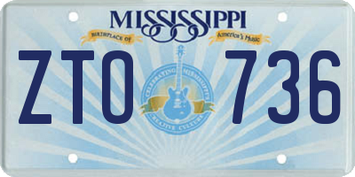 MS license plate ZTO736