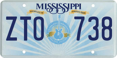 MS license plate ZTO738