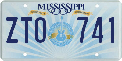 MS license plate ZTO741