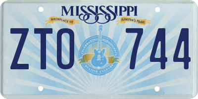 MS license plate ZTO744