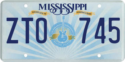MS license plate ZTO745